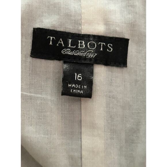 Talbots Black & White Ikat Print Button-Front Midi Dress Size 16 - Picture 5 of 5